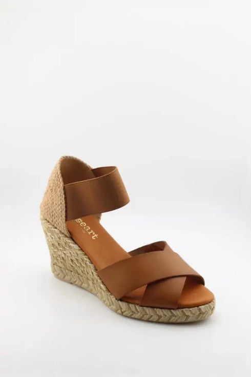 Paseart Elastic Strap Espadrille Wedge Sandals